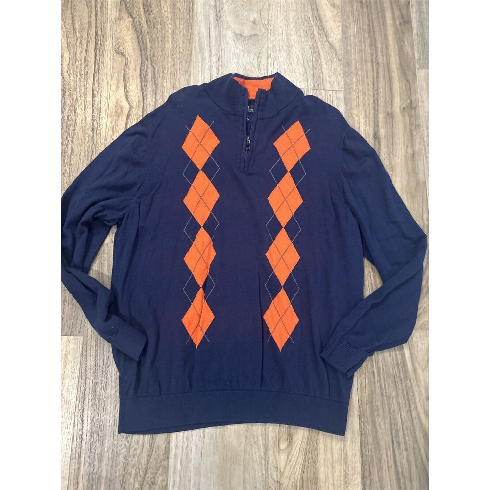PGA Tour Argule Sweater 1/4 Zip Diamond‎ pattern Men's - Size XL